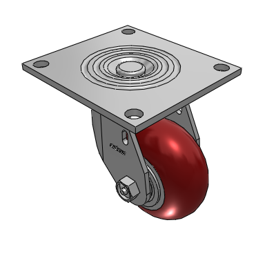 4 Series 2 Inch Wide Top Plate Swivel Caster Caster with 4 x 2 CG Max Maroon Wheel