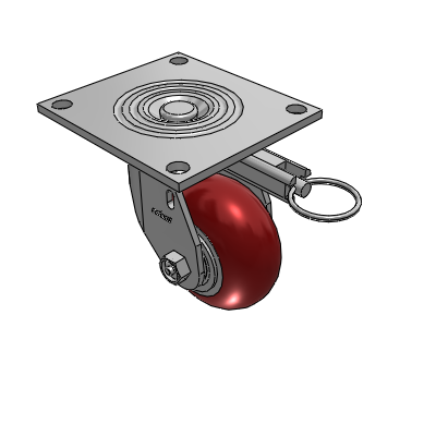 4 Series 2 Inch Wide Top Plate Swivel Caster Caster with 4 x 2 CG Max Maroon Wheel