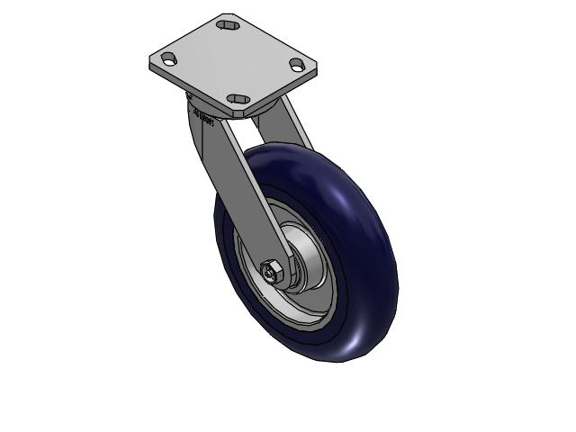 110 Series Kingpinless Top Plate Swivel Caster with 8 x 2 Blue Tread on Aluminum Core UA - Magnum Polyurethane (Aluminum Core) Wheel