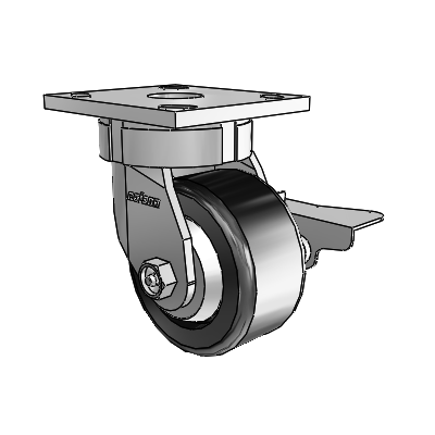 4 Series Kingpinless Casters Top Plate Swivel Caster with 4 x 2 Phenolic wheel and Side Lock Brake