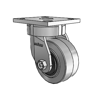 4 Series Kingpinless Casters Top Plate Swivel Caster with 4 x 2 Performa Rubber (Flat/Conductive) wheel