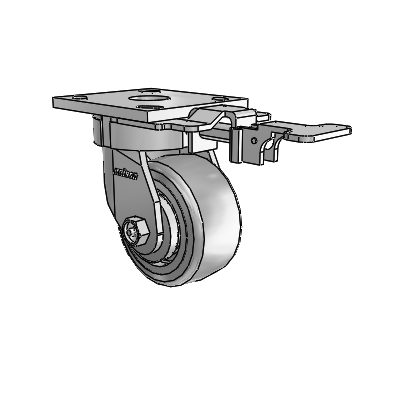 4 Series Kingpinless Casters Top Plate Swivel Caster with 4 x 2 Trans-forma (Flat) wheel