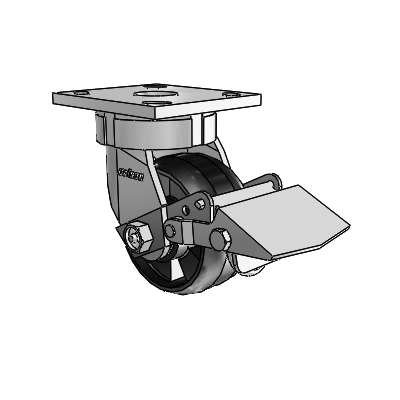 4 Series Kingpinless Casters Top Plate Swivel Caster with 4 x 2 Maxim wheel and Tread Lock Brake