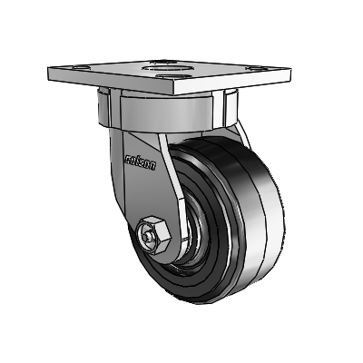 4 Series Kingpinless Casters Top Plate Swivel Caster with 4 x 2 MR - Moldon Rubber (Cast Iron Core) wheel