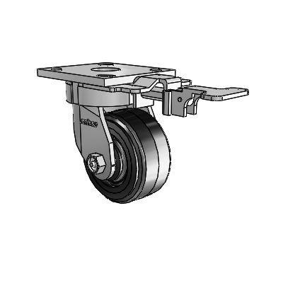 4 Series Kingpinless Casters Top Plate Swivel Caster with 4 x 2 MR - Moldon Rubber (Cast Iron Core) wheel