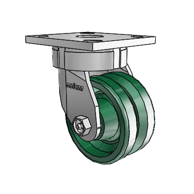 4 Series Kingpinless Casters Top Plate Swivel Caster with 4 x 2 V-Groove wheel