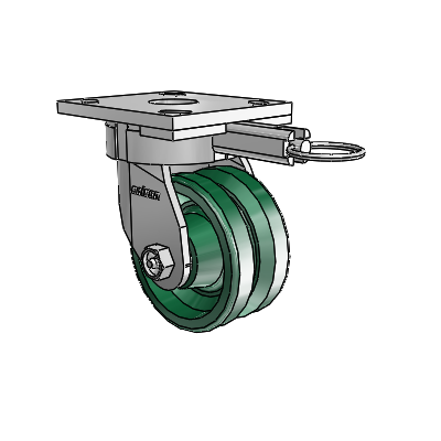 4 Series Kingpinless Casters Top Plate Swivel Caster with 4 x 2 V-Groove wheel