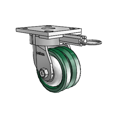 4 Series Kingpinless Casters Top Plate Swivel Caster with 4 x 2 V-Groove wheel