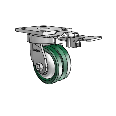 4 Series Kingpinless Casters Top Plate Swivel Caster with 4 x 2 V-Groove wheel