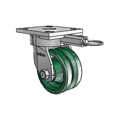 4 Series Kingpinless Casters Top Plate Swivel Caster with 4 x 2 V-Groove wheel