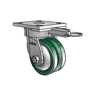 4 Series Kingpinless Casters Top Plate Swivel Caster with 4 x 2 V-Groove wheel