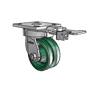 4 Series Kingpinless Casters Top Plate Swivel Caster with 4 x 2 V-Groove wheel