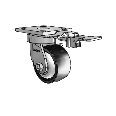 4 Series Kingpinless Casters Top Plate Swivel Caster with 4 x 2 Polyolefin wheel
