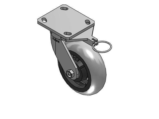 110 Series Kingpinless Top Plate Swivel Caster with 6 x 2 Grey Tread on Grey Core XP - X-treme Plus Solid Polyurethane Wheel