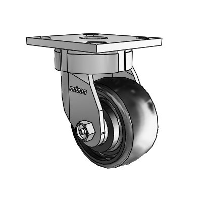 4 Series Kingpinless Casters Top Plate Swivel Caster with 4 x 2 Endura Solid Elastomer wheel