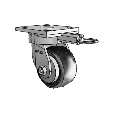 4 Series Kingpinless Casters Top Plate Swivel Caster with 4 x 2 Endura Solid Elastomer wheel