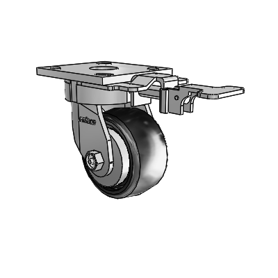 4 Series Kingpinless Casters Top Plate Swivel Caster with 4 x 2 Endura Solid Elastomer wheel