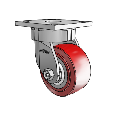 4 Series Kingpinless Casters Top Plate Swivel Caster with 4 x 2 Polyurethane HI-TECH wheel