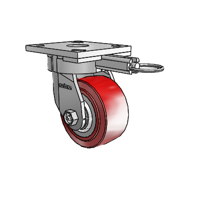 4 Series Kingpinless Casters Top Plate Swivel Caster with 4 x 2 Polyurethane HI-TECH wheel
