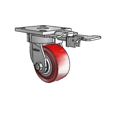4 Series Kingpinless Casters Top Plate Swivel Caster with 4 x 2 Polyurethane HI-TECH wheel