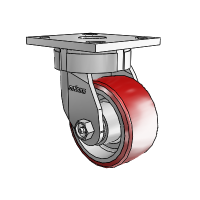 4 Series Kingpinless Casters Top Plate Swivel Caster with 4 x 2 Moldon Polyurethane (Aluminum Core) wheel