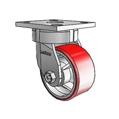 4 Series Kingpinless Casters Top Plate Swivel Caster with 4 x 2 Moldon Polyurethane (Cast Iron Core) wheel