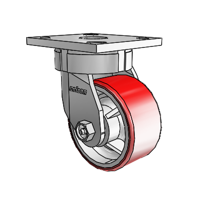 4 Series Kingpinless Casters Top Plate Swivel Caster with 4 x 2 Moldon Polyurethane (Cast Iron Core) wheel
