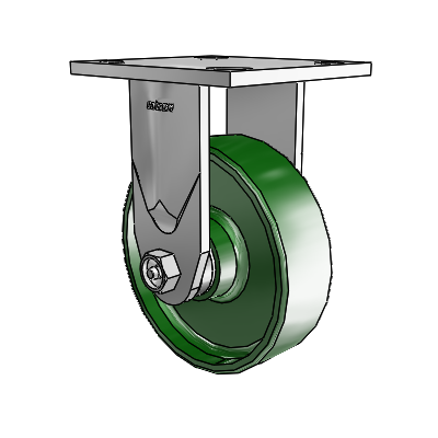4 Series 1 1/2" Casters Top Plate Rigid Zinc with 5 x 1.5 Cast Iron Wheel