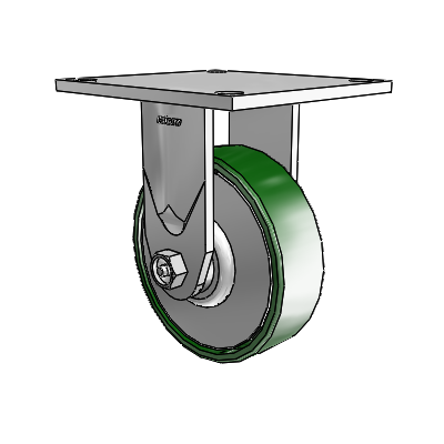 4 Series 1 1/2" Casters Top Plate Rigid Zinc with 5 x 1.5 Cast Iron Wheel