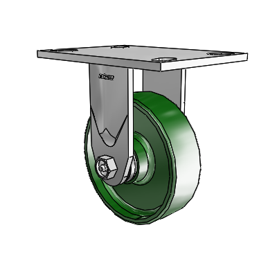4 Series 1 1/2" Casters Top Plate Rigid Zinc with 5 x 1.5 Cast Iron Wheel