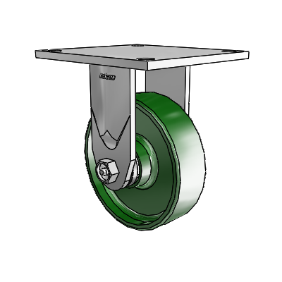 4 Series 1 1/2" Casters Top Plate Rigid Zinc with 5 x 1.5 Cast Iron Wheel
