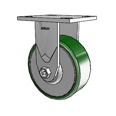 Série 4 : roulettes de 2 pouces de large, à plaque supérieure rigide, avec roue en fonte de 5 x 2