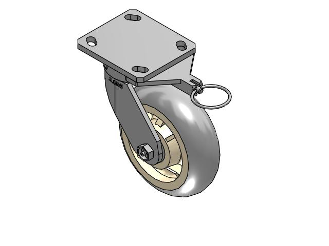 110 Series Kingpinless Top Plate Swivel Caster with 6 x 2 Grey Tread on Grey Core XR - X-tra Soft Rubber (Round) - Prevenz Antimicrobial Wheel