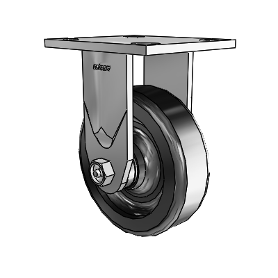 4 Series 1 1/2" Casters Top Plate Rigid Zinc with 5 x 1.5 Phenolic Wheel
