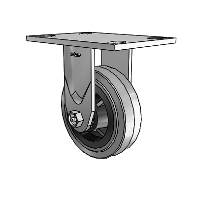 4 Series 1 1/2" Casters Top Plate Rigid Zinc with 5 x 1.5 Performa Rubber (Flat/Conductive) Wheel