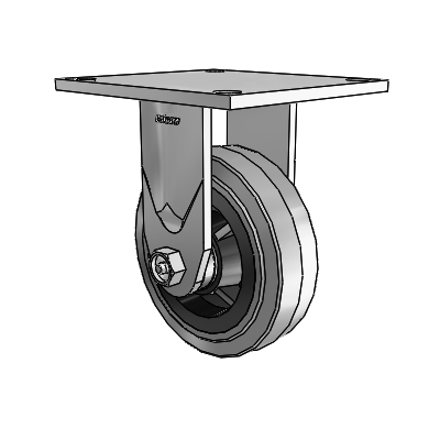 4 Series 1 1/2" Casters Top Plate Rigid Zinc with 5 x 1.5 Performa Rubber (Flat/Conductive) Wheel