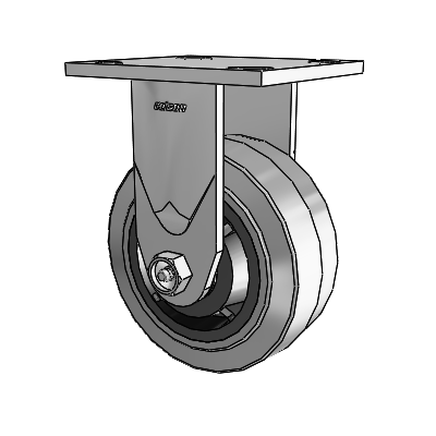 4 Series 2 Inch Wide Casters Top Plate Rigid Caster with 5 x 2 Performa Rubber (Flat/Conductive) Wheel