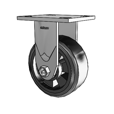 4 Series 2 Inch Wide Casters Top Plate Rigid Caster with 5 x 2 Trans-forma LT (Flat) Wheel