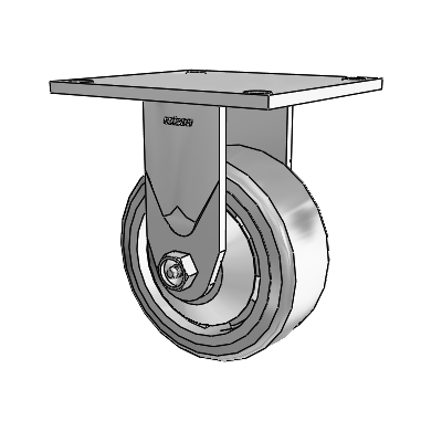 4 Series 2 Inch Wide Casters Top Plate Rigid Caster with 5 x 2 Trans-forma (Flat) Wheel
