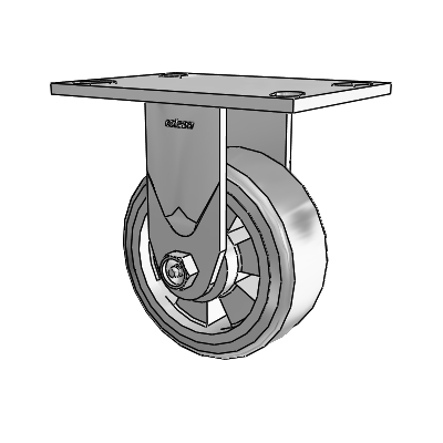 4 Series 2 Inch Wide Casters Top Plate Rigid Caster with 5 x 2 Trans-forma (Flat) Wheel