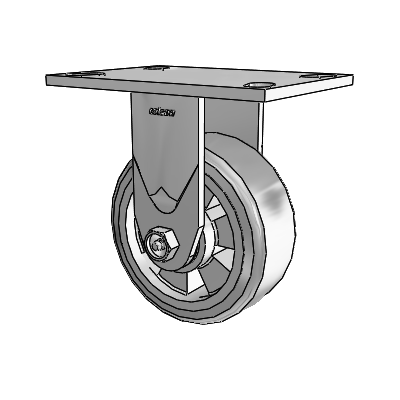 4 Series 2 Inch Wide Casters Top Plate Rigid Caster with 5 x 2 Trans-forma (Flat) Wheel