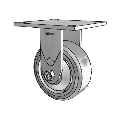 4 Series 2 Inch Wide Casters Top Plate Rigid Caster with 5 x 2 Trans-forma HD (Flat) Wheel