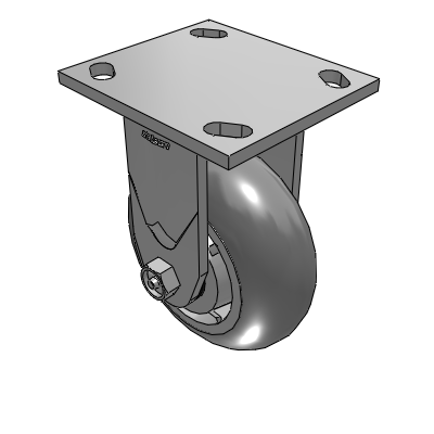 4 Series 2 Inch Wide Casters Top Plate Rigid Caster with 5 x 2 Performa Rubber (Round) Wheel