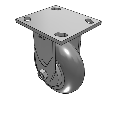 4 Series 2 Inch Wide Casters Top Plate Rigid Caster with 5 x 2 Performa Rubber (Round) Wheel