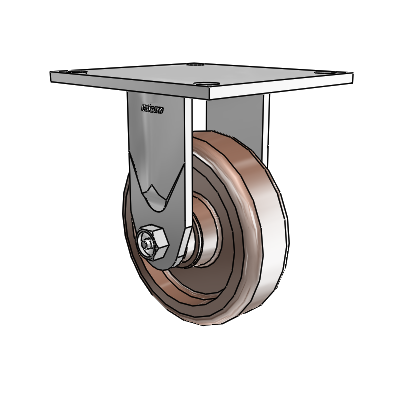 4 Series 1 1/2" Casters Top Plate Rigid Zinc with 5 x 1.5 Thermo Wheel