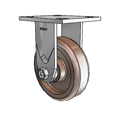 4 Series 1 1/2" Casters Top Plate Rigid Zinc with 5 x 1.5 Thermo Wheel