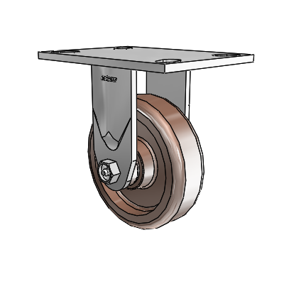4 Series 1 1/2" Casters Top Plate Rigid Zinc with 5 x 1.5 Thermo Wheel
