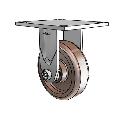 4 Series 1 1/2" Casters Top Plate Rigid Zinc with 5 x 1.5 Thermo Wheel