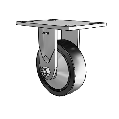 4 Series 1 1/2" Casters Top Plate Rigid Zinc with 5 x 1.5 Polyolefin Wheel