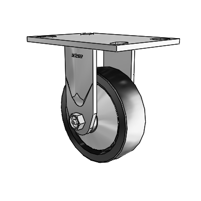 4 Series 1 1/2" Casters Top Plate Rigid Zinc with 5 x 1.5 Polyolefin Wheel